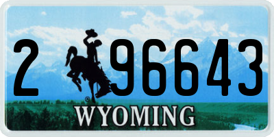 WY license plate 296643