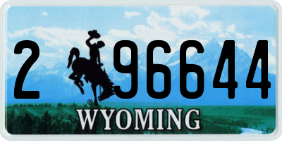 WY license plate 296644