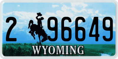 WY license plate 296649