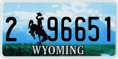 WY license plate 296651