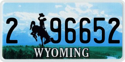 WY license plate 296652