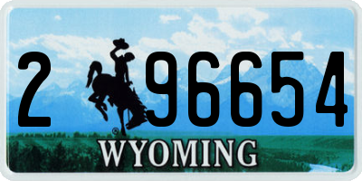 WY license plate 296654
