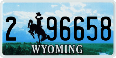 WY license plate 296658