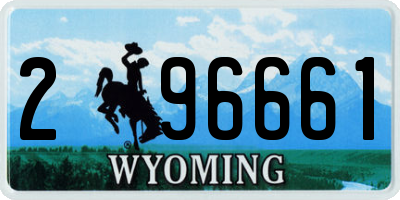 WY license plate 296661