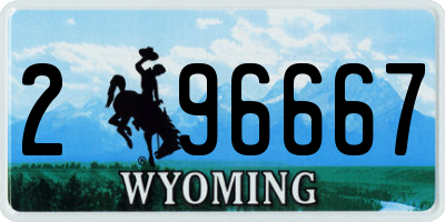 WY license plate 296667