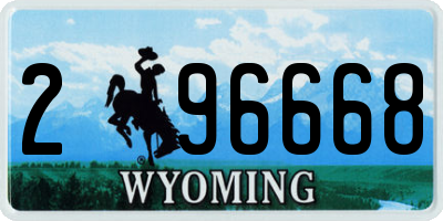 WY license plate 296668