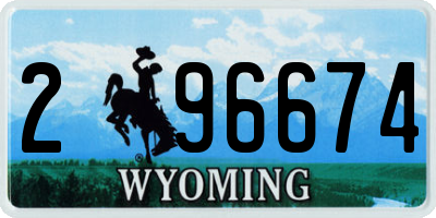 WY license plate 296674