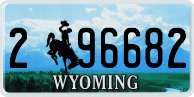 WY license plate 296682