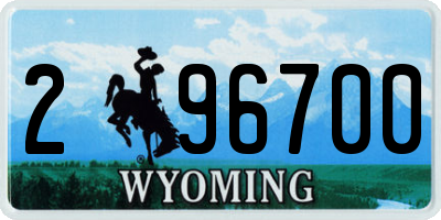 WY license plate 296700