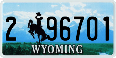 WY license plate 296701