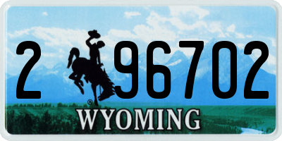 WY license plate 296702