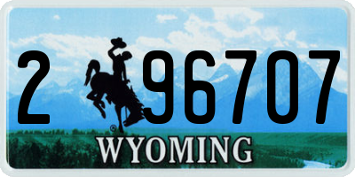 WY license plate 296707