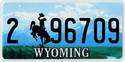 WY license plate 296709