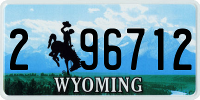 WY license plate 296712