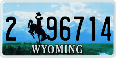 WY license plate 296714