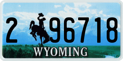WY license plate 296718
