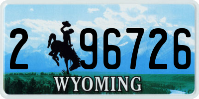 WY license plate 296726