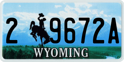 WY license plate 29672A