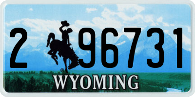 WY license plate 296731