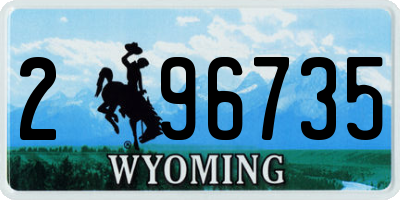 WY license plate 296735