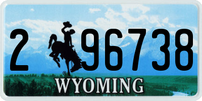 WY license plate 296738