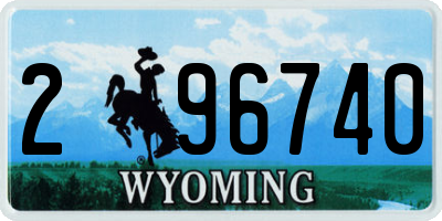 WY license plate 296740
