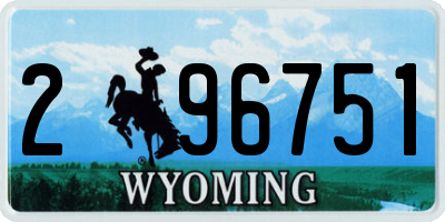 WY license plate 296751