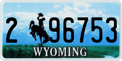 WY license plate 296753