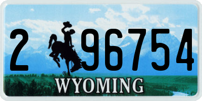 WY license plate 296754
