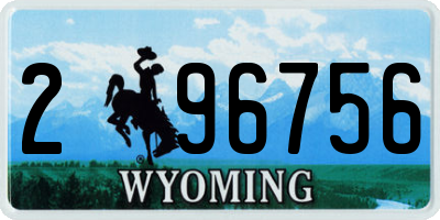 WY license plate 296756