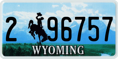 WY license plate 296757
