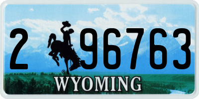 WY license plate 296763