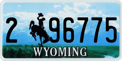 WY license plate 296775