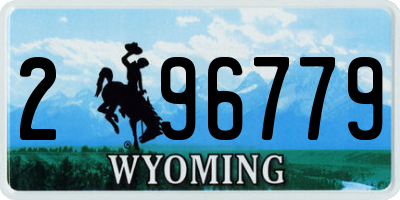 WY license plate 296779