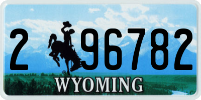 WY license plate 296782