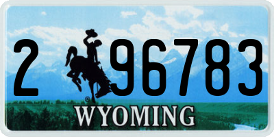 WY license plate 296783