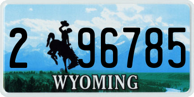 WY license plate 296785