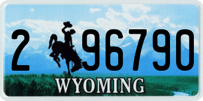 WY license plate 296790