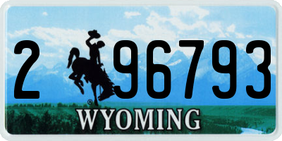 WY license plate 296793