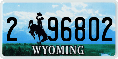 WY license plate 296802