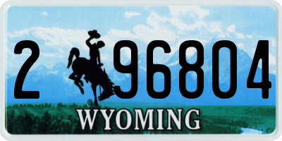 WY license plate 296804