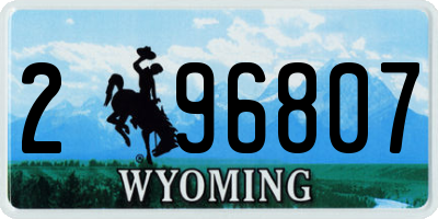 WY license plate 296807