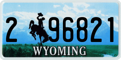 WY license plate 296821