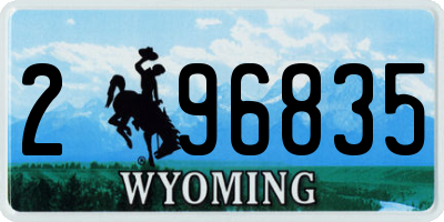 WY license plate 296835