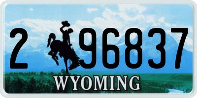 WY license plate 296837