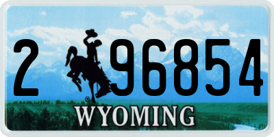 WY license plate 296854