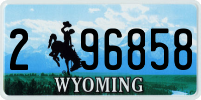 WY license plate 296858
