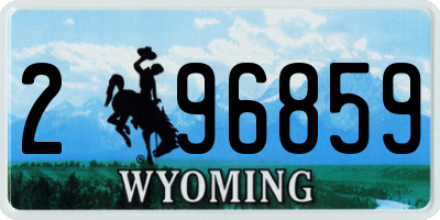 WY license plate 296859