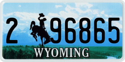 WY license plate 296865
