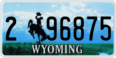 WY license plate 296875